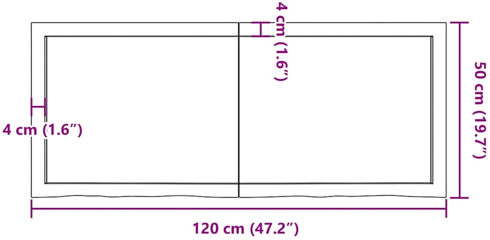 Stalviršis, šviesiai rudas, 120x50x(2-4) cm, medienos masyvas