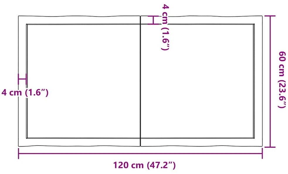 Stalviršis, šviesiai rudas, 120x60x4cm, ąžuolo masyvas