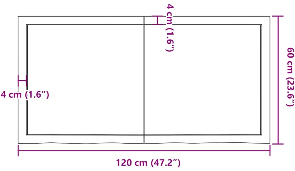 Stalviršis, šviesiai rudas, 120x60x(2-4) cm, medienos masyvas