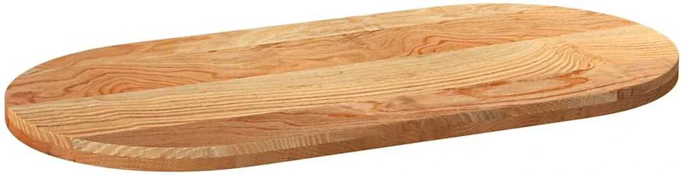 Stalviršis, šviesiai rudas, 120x60x4 cm, ąžuolo masyvas, ovalo