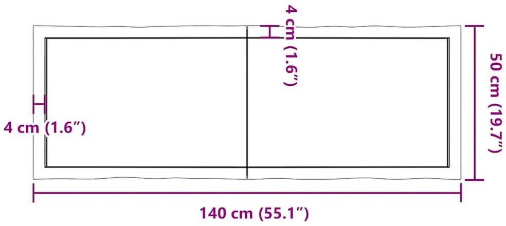 Stalviršis, šviesiai rudas, 140x50x(2-4) cm, medienos masyvas