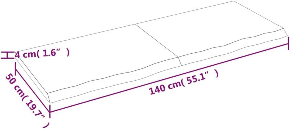 Stalviršis, šviesiai rudas, 140x50x(2-4) cm, medienos masyvas