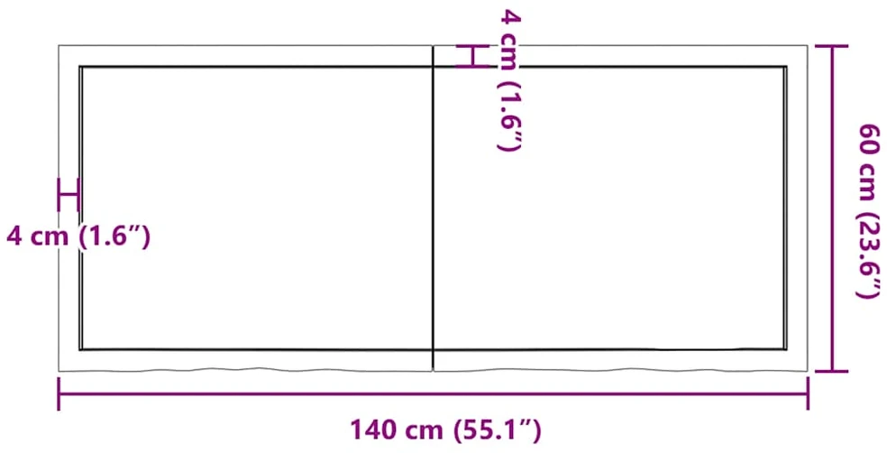 Stalviršis, šviesiai rudas, 140x60x(2-6) cm, medienos masyvas