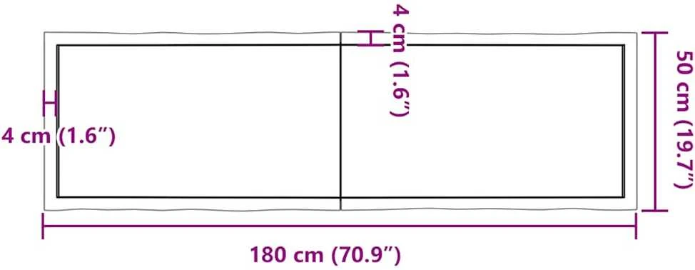 Stalviršis, šviesiai rudas, 180x50x(2-4) cm, medienos masyvas