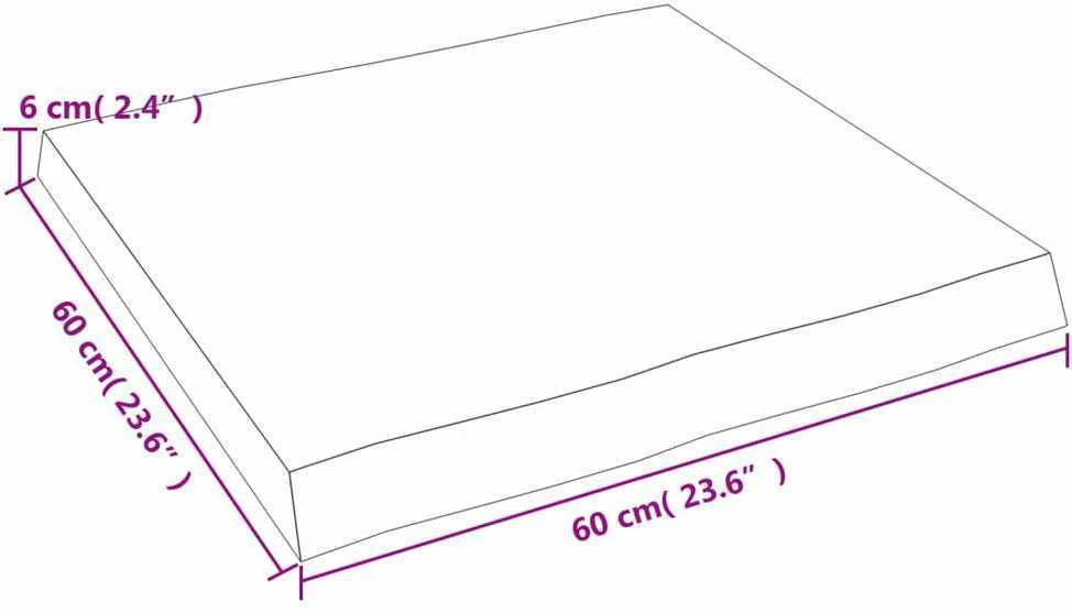 Stalviršis, šviesiai rudas, 60x60x(2-6) cm, medienos masyvas