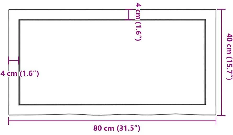 Stalviršis, šviesiai rudas, 80x40x(2-4) cm, medienos masyvas