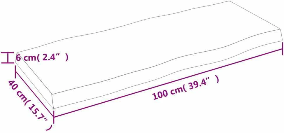 Stalviršis, tamsiai ruda, 100x40x(2-6) cm, medienos masyvas