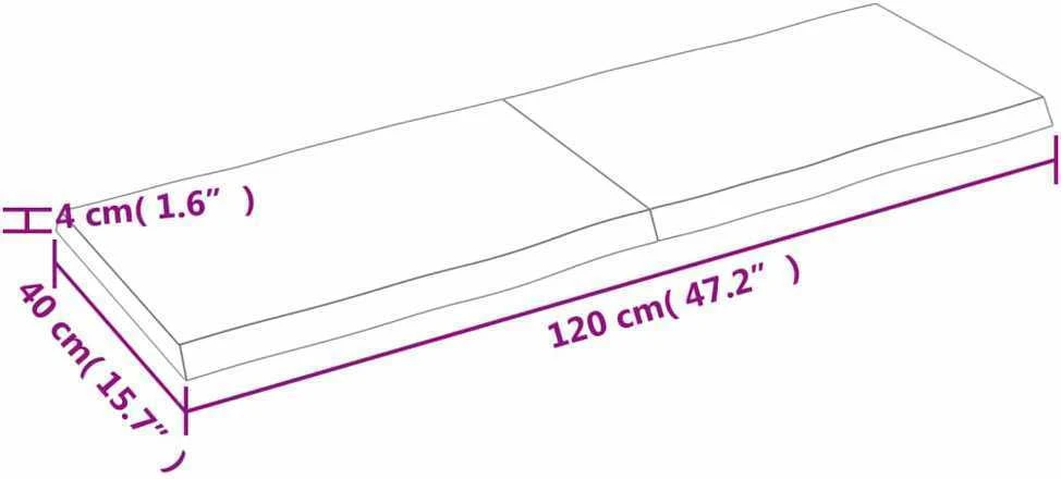 Stalviršis, tamsiai ruda, 120x40x(2-4) cm, medienos masyvas