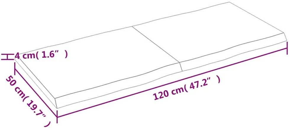 Stalviršis, tamsiai ruda, 120x50x(2-4) cm, medienos masyvas
