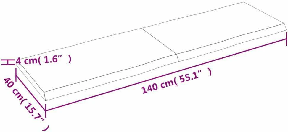 Stalviršis, tamsiai ruda, 140x40x(2-4) cm, medienos masyvas