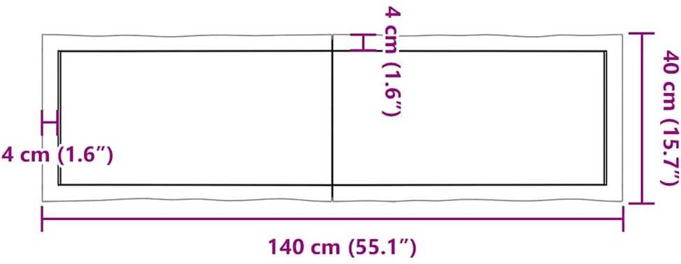 Stalviršis, tamsiai ruda, 140x40x(2-4) cm, medienos masyvas