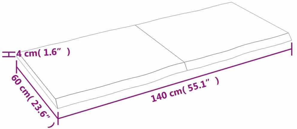 Stalviršis, tamsiai ruda, 140x60x(2-4) cm, medienos masyvas