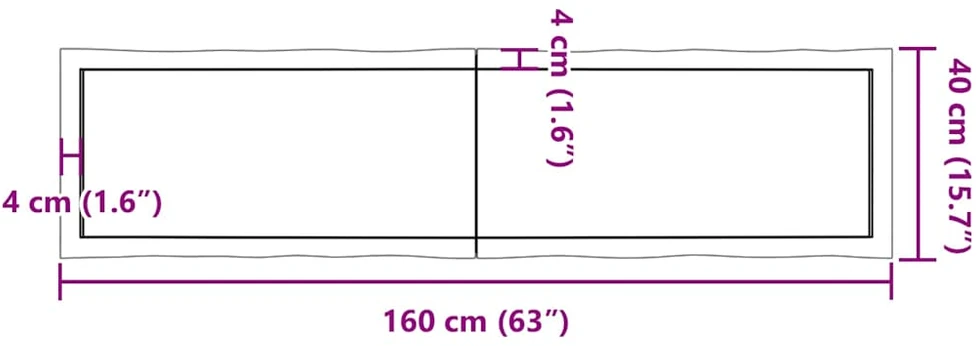 Stalviršis, tamsiai ruda, 160x40x(2-4) cm, medienos masyvas