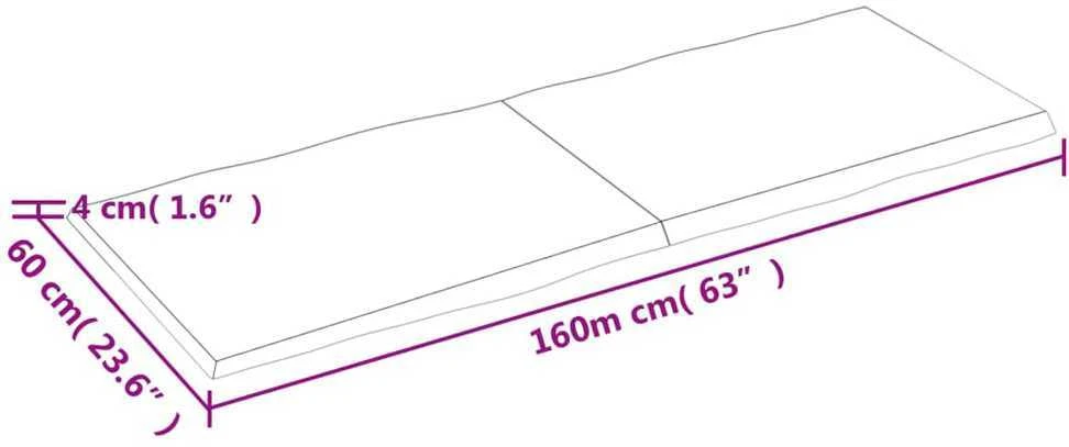 Stalviršis, tamsiai ruda, 160x60x(2-4) cm, medienos masyvas