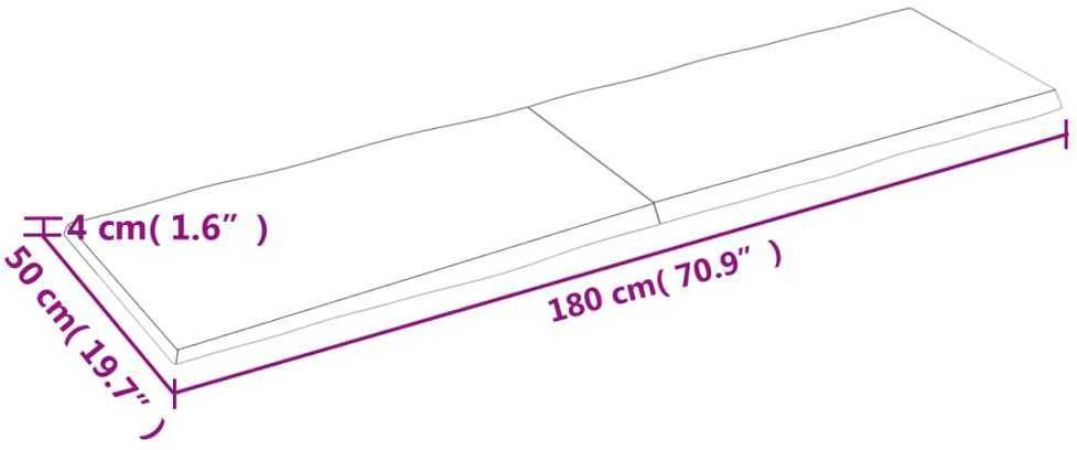Stalviršis, tamsiai ruda, 180x50x(2-4) cm, medienos masyvas