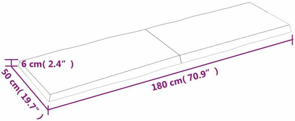 Stalviršis, tamsiai ruda, 180x50x(2-6) cm, medienos masyvas