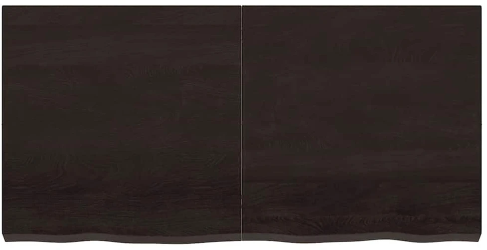 Stalviršis, tamsiai rudas, 120x60x(2-6) cm, ąžuolo masyvas