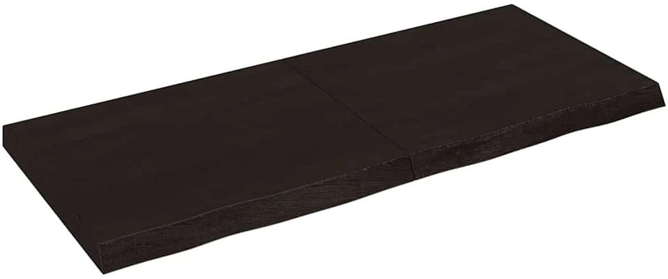 Stalviršis, tamsiai rudas, 140x60x(2-6) cm, ąžuolo masyvas