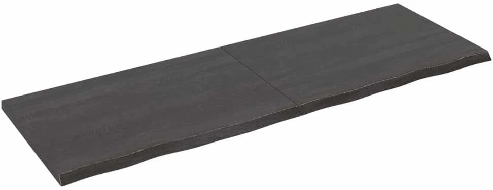 Stalviršis, tamsiai rudas, 180x60x(2-4) cm, ąžuolo masyvas