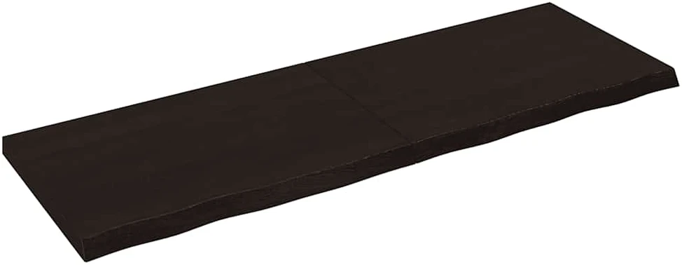 Stalviršis, tamsiai rudas, 180x60x(2-6) cm, ąžuolo masyvas