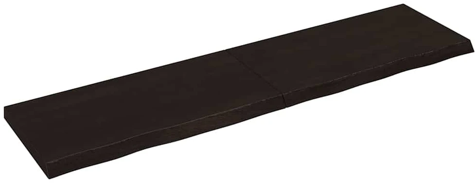 Stalviršis, tamsiai rudas, 200x50x(2-6)cm, ąžuolo masyvas