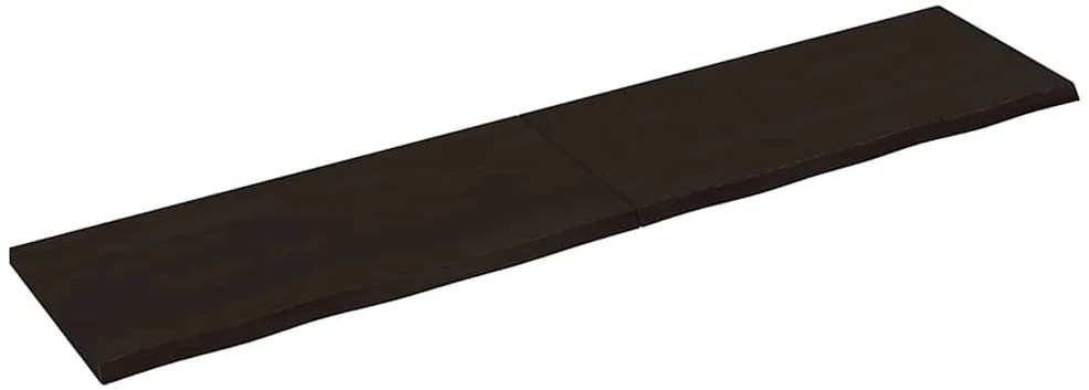Stalviršis, tamsiai rudas, 220x50x(2-4)cm, ąžuolo masyvas
