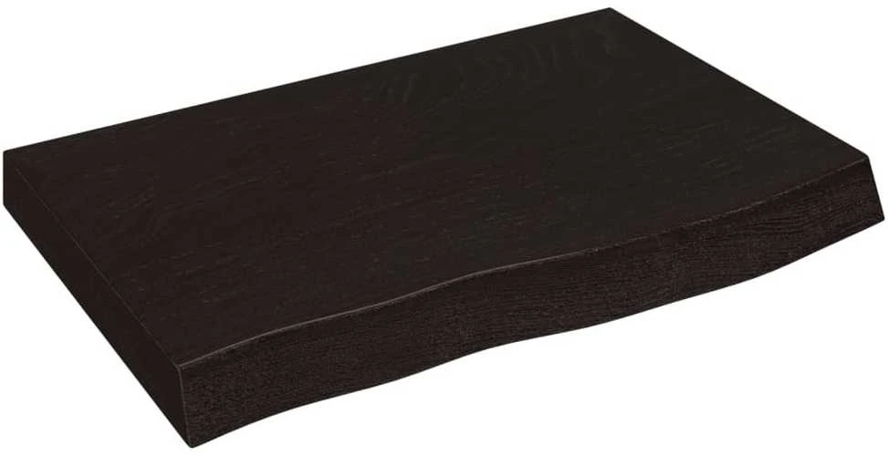Stalviršis, tamsiai pilkas, 60x40x(2–6)cm, ąžuolo masyvas