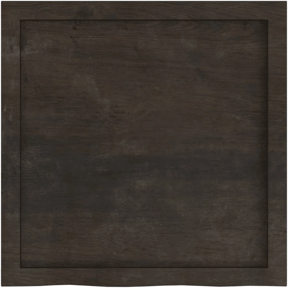 Stalviršis, tamsiai rudas, 60x60x(2-4) cm, ąžuolo masyvas