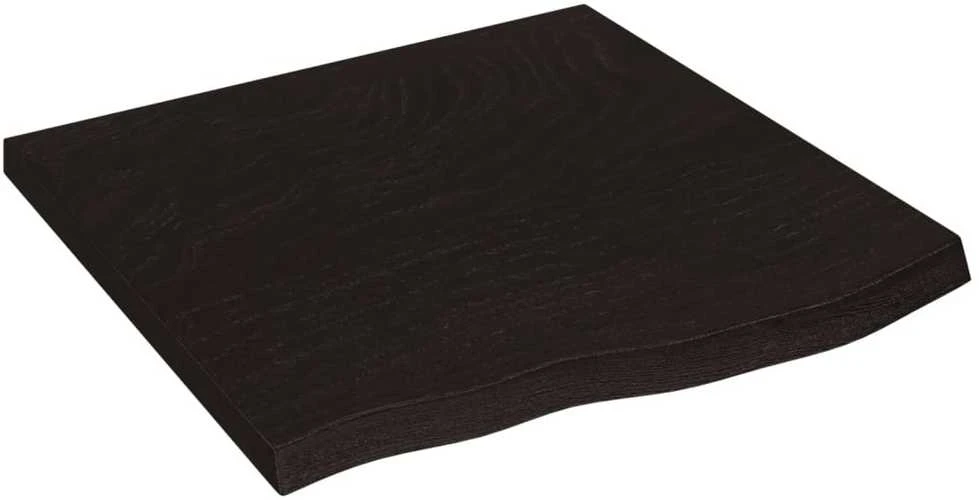 Stalviršis, tamsiai rudas, 60x60x(2-4) cm, ąžuolo masyvas