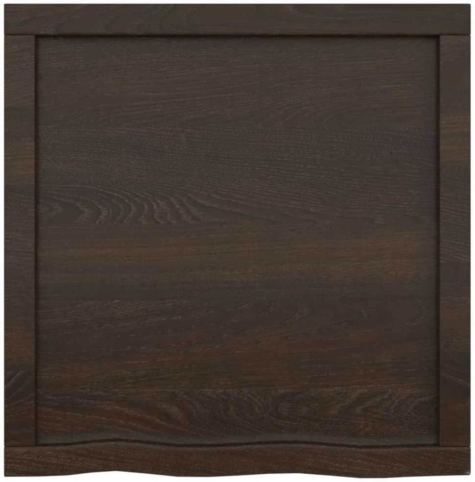 Stalviršis, tamsiai rudas, 60x60x(2-6) cm, ąžuolo masyvas