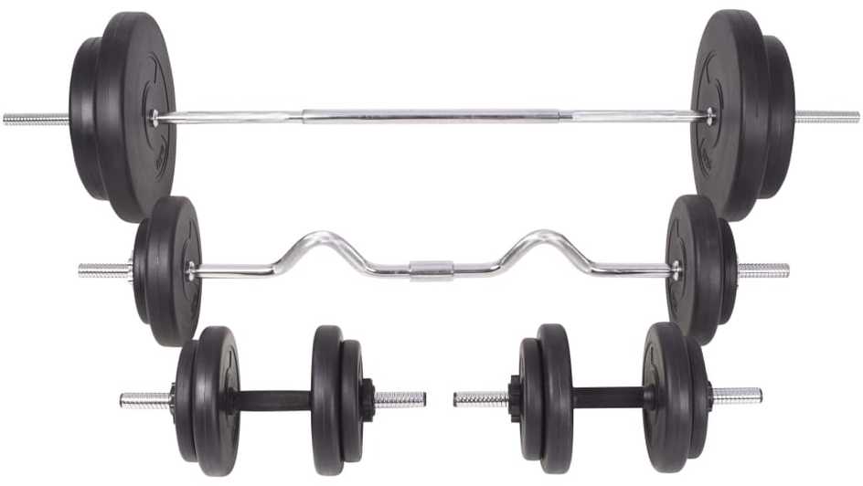 Štangos ir hantelių rinkinys, 90 kg