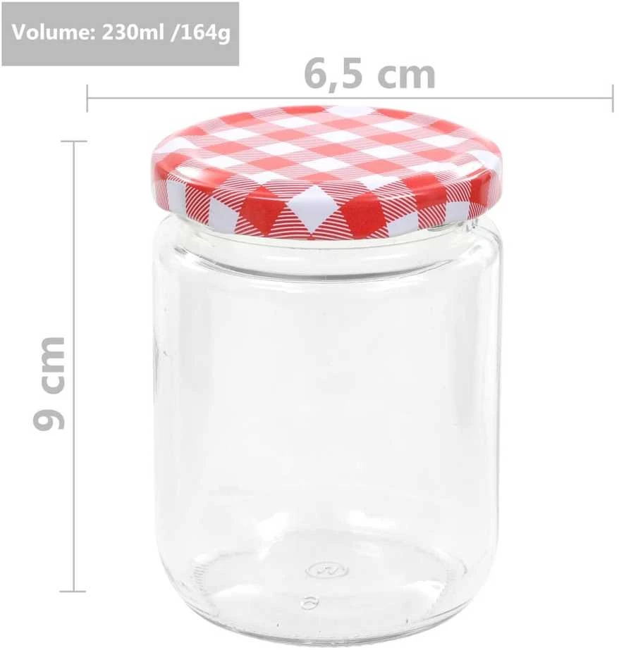 Stikl. stikl. uog. su balt. ir raud. sp. dangt., 96vnt., 230ml