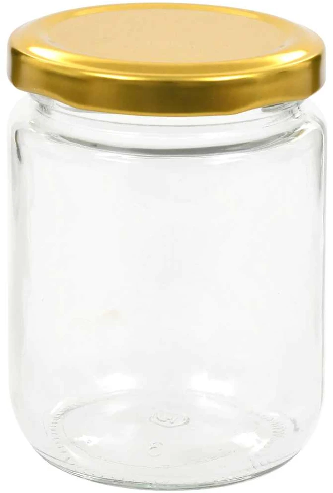 Stikl. stiklainiai uogienei su auks. sp. dangt., 48vnt., 230ml