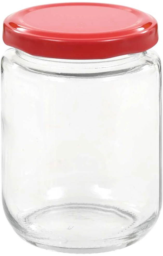 Stikl. stiklainiai uogienei su raud. sp. dangt., 48vnt., 230ml