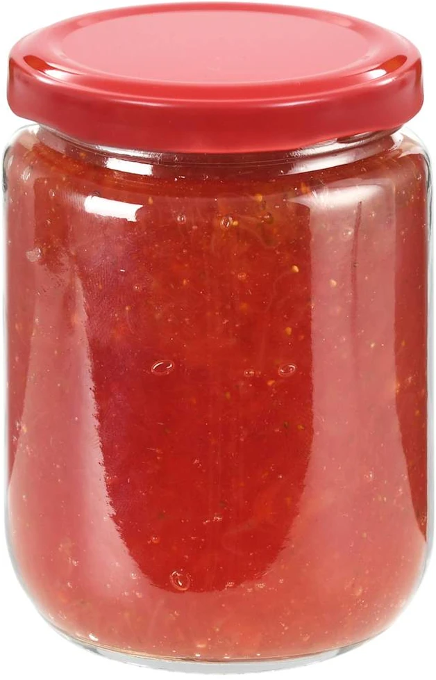 Stikl. stiklainiai uogienei su raud. sp. dangt., 48vnt., 230ml