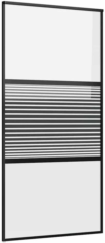 Stiklinės durys 102,5 x 2 x 205 cm Aliuminis Juoda
