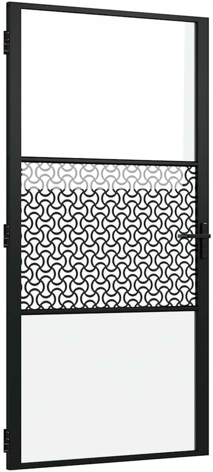 Stiklinės durys 102,5 x 3,5 x 201,5 cm Aliuminis Juoda