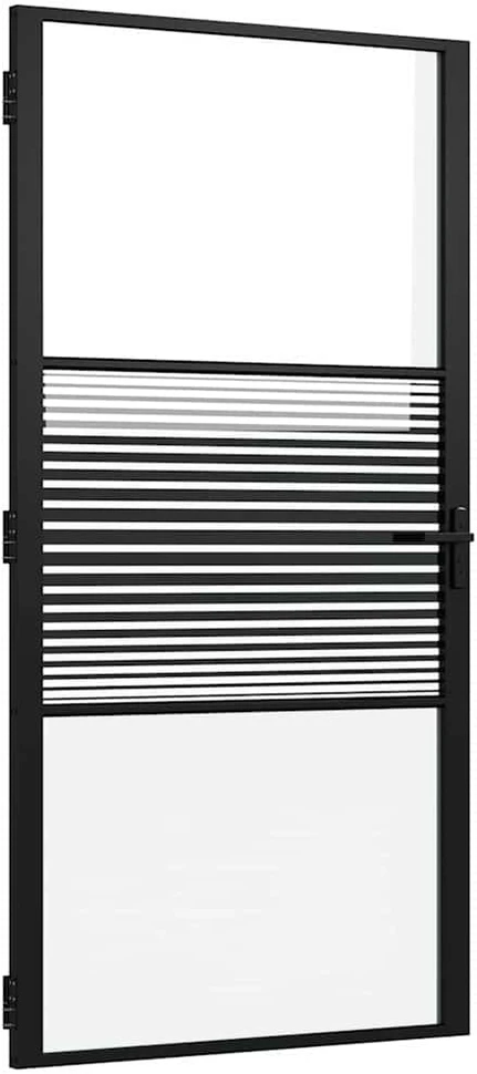 Stiklinės durys 102,5 x 3,5 x 201,5 cm Aliuminis Juoda