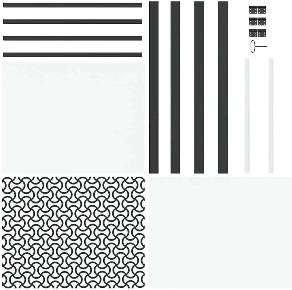 Stiklinės durys 102,5 x 3,5 x 201,5 cm Aliuminis Juoda