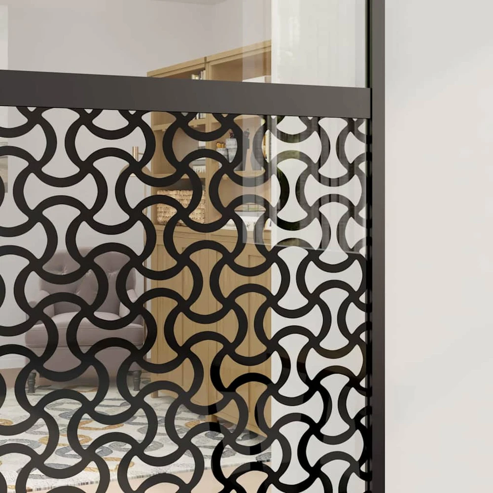 Stiklinės durys 76 x 2 x 205 cm Aliuminis Juoda