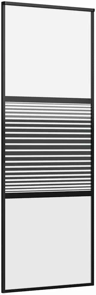 Stiklinės durys 76 x 2 x 205 cm Aliuminis Juoda