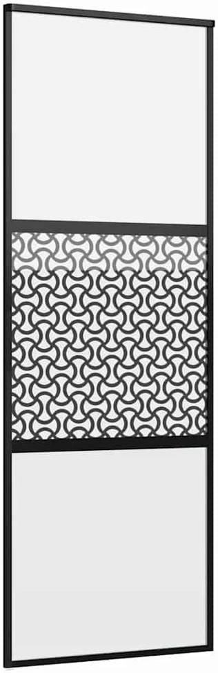 Stiklinės durys 76 x 2 x 205 cm Aliuminis Juoda