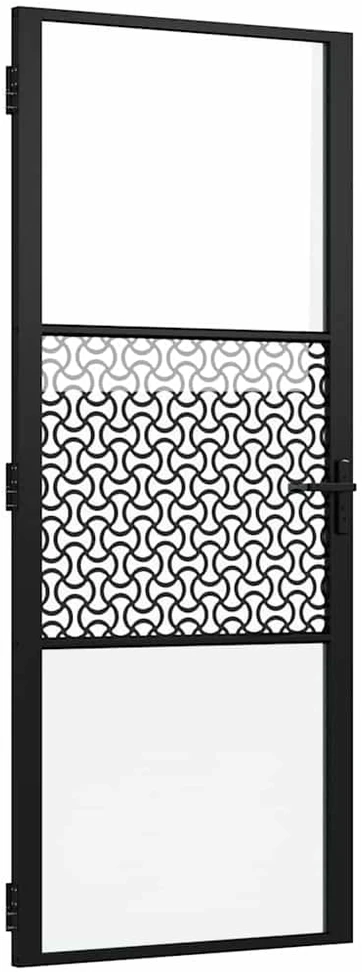 Stiklinės durys 83 x 3,5 x 201,5 cm Aliuminis Juoda