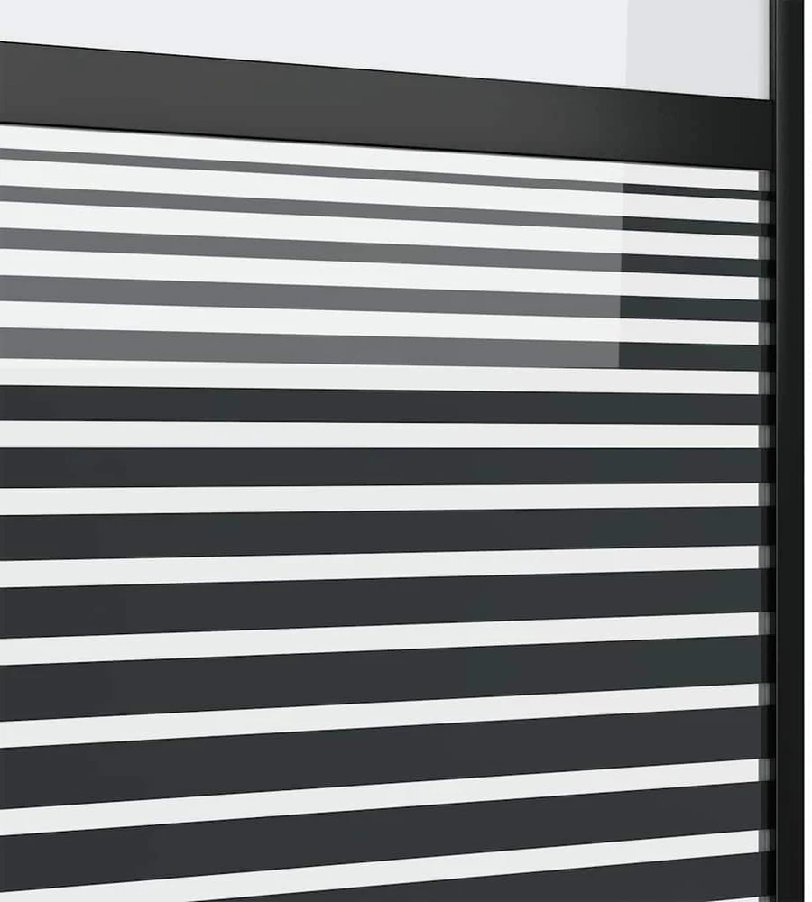 Stiklinės durys 90 x 2 x 205 cm Aliuminis Juoda