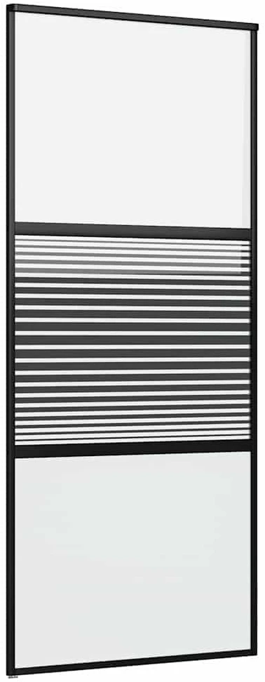 Stiklinės durys 90 x 2 x 205 cm Aliuminis Juoda