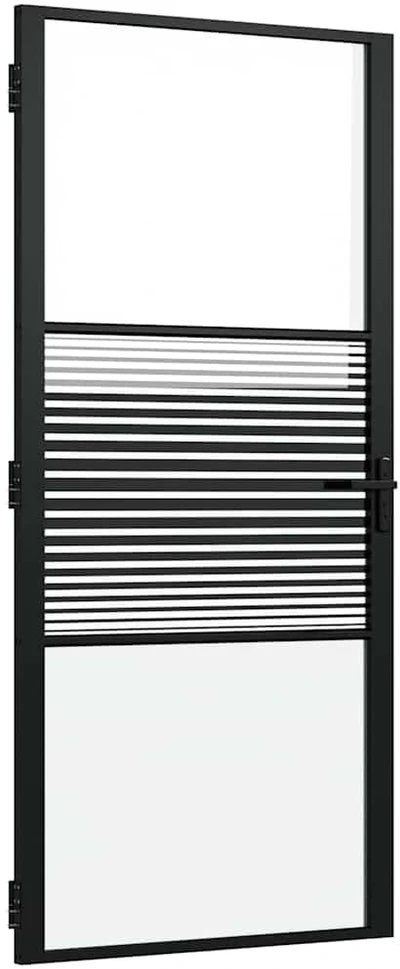 Stiklinės durys 93 x 3,5 x 201,5 cm Aliuminis Juoda