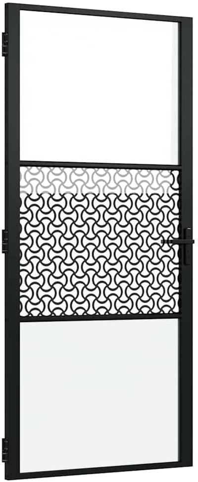 Stiklinės durys 93 x 3,5 x 201,5 cm Aliuminis Juoda