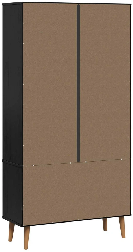 Stiklinis vitrininis kabinetas MOLDE 90 x 35 x 175 cm Juoda