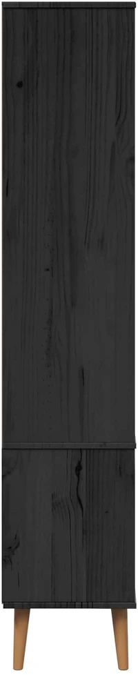 Stiklinis vitrininis kabinetas MOLDE 90 x 35 x 175 cm Juoda