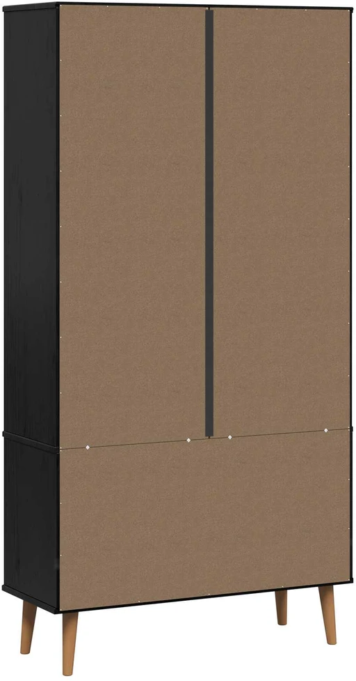 Stiklinis vitrininis kabinetas MOLDE 90 x 35 x 175 cm Juoda